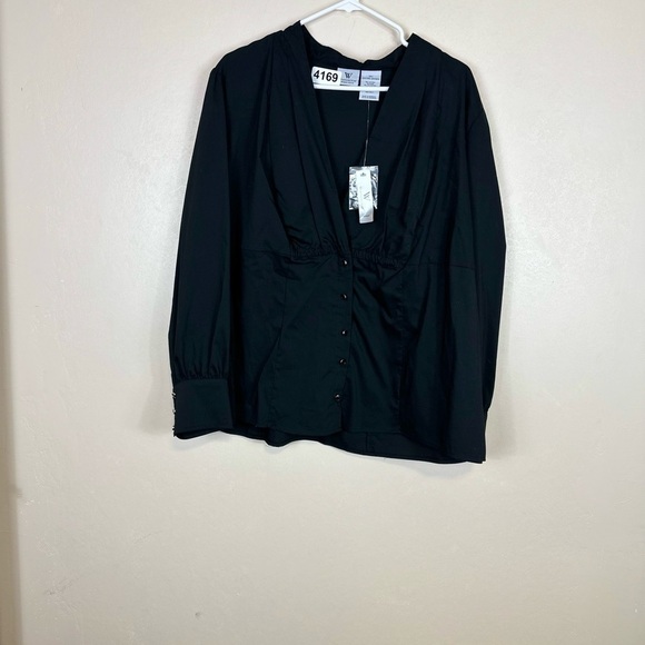 Worthington Tops - Worthington 2xlarge black blouse. Womens stretch p2p 24-1/2 length 28” nwt